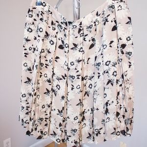 Banana Republic Floral Printed Mini-Pleated Skirt